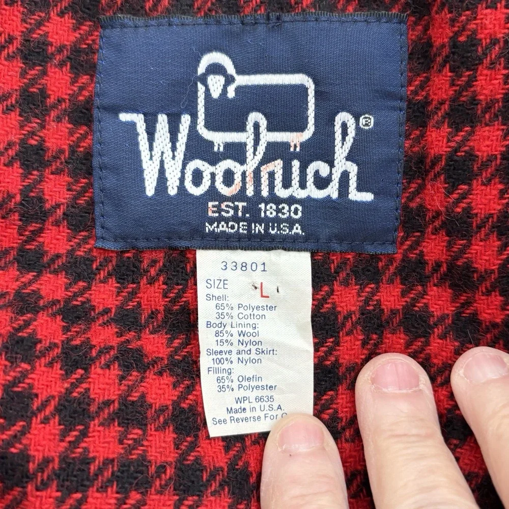 Vintage Woolrich Field‎ Chore Coat Jacket Canvas Flannel Mens Large Wool Lining